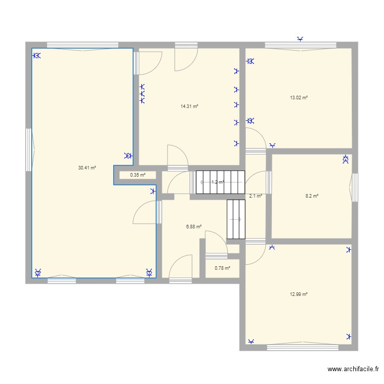 plan maison. Plan de 10 pièces et 90 m2