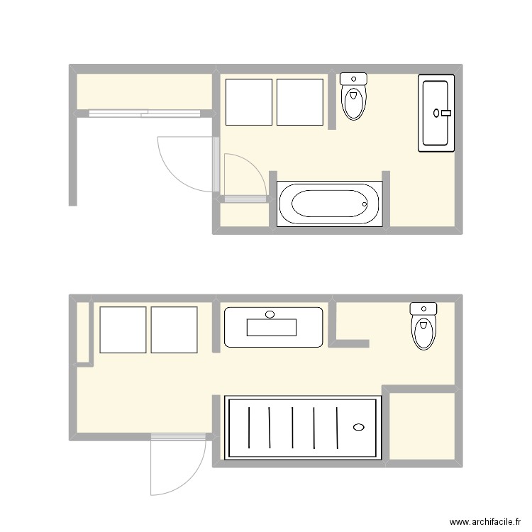 sdb chalet reno. Plan de 6 pièces et 20 m2