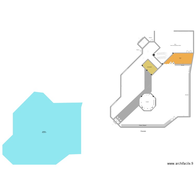 Bicyclic Charleroi V5. Plan de 2 pièces et 244 m2