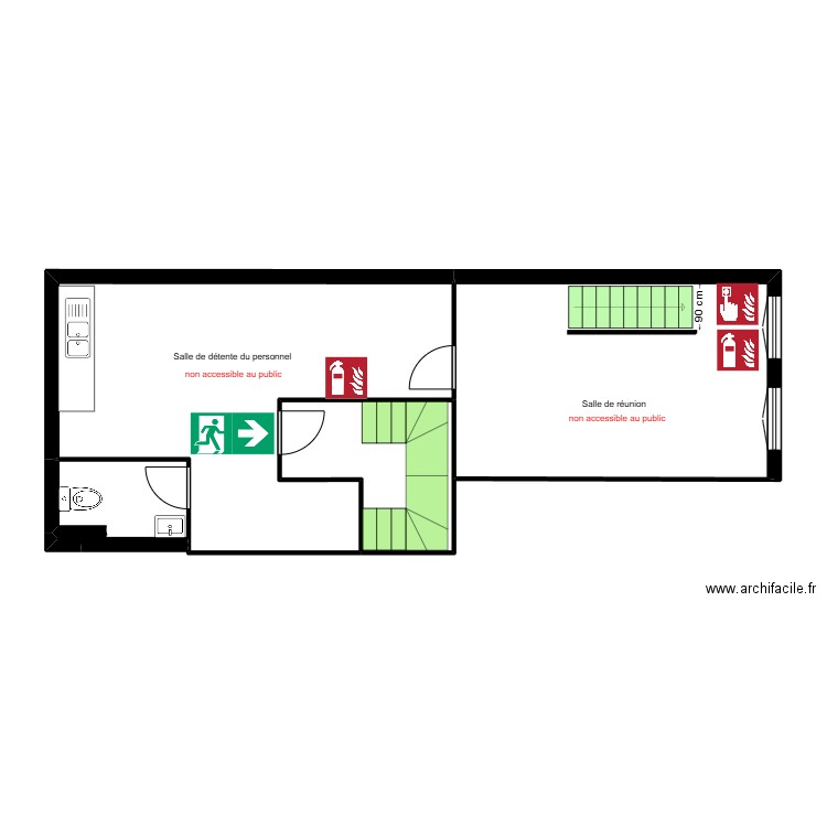 ARS 44 belsunce MS RdC. Plan de 5 pièces et 60 m2