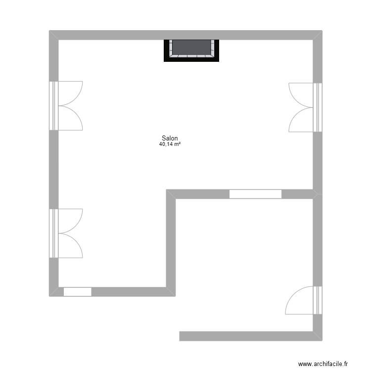 Salon. Plan de 1 pièce et 40 m2