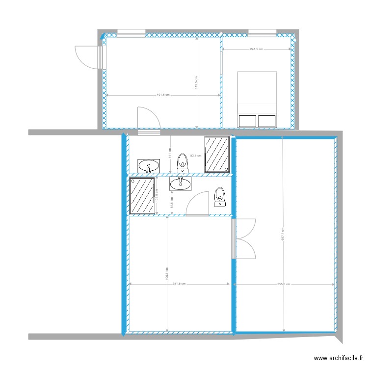 SYLVAIN. Plan de 13 pièces et 68 m2