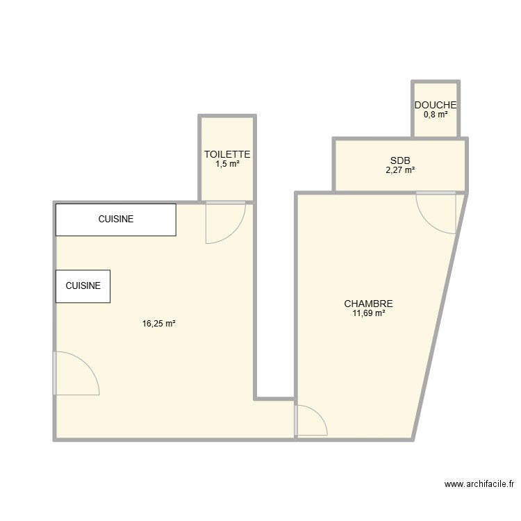 appartement Estelle . Plan de 5 pièces et 33 m2