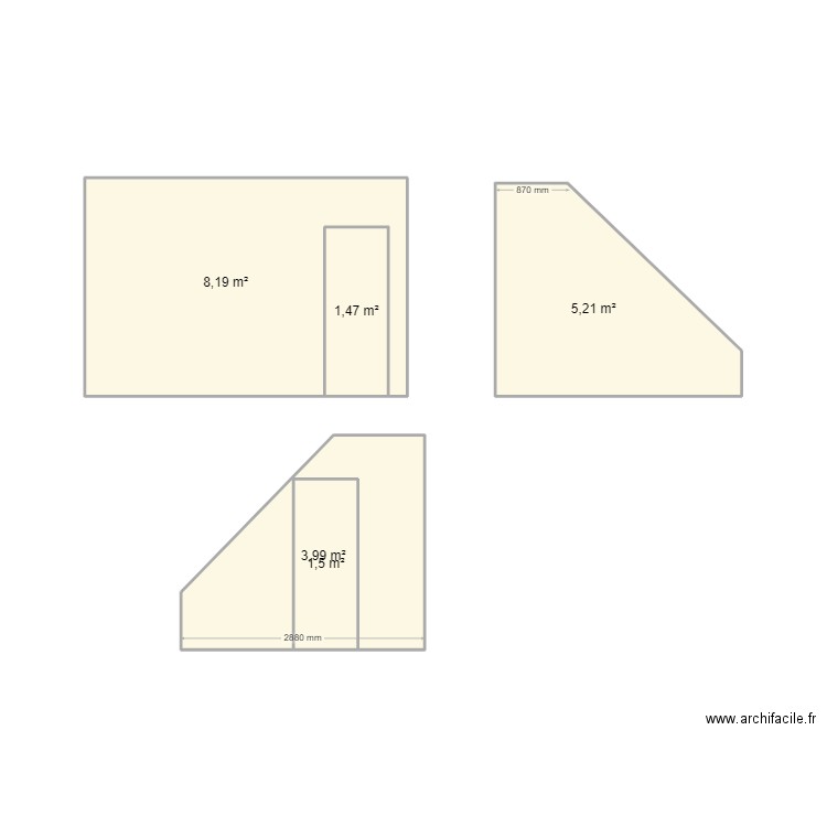 chambre taposserie. Plan de 5 pièces et 20 m2