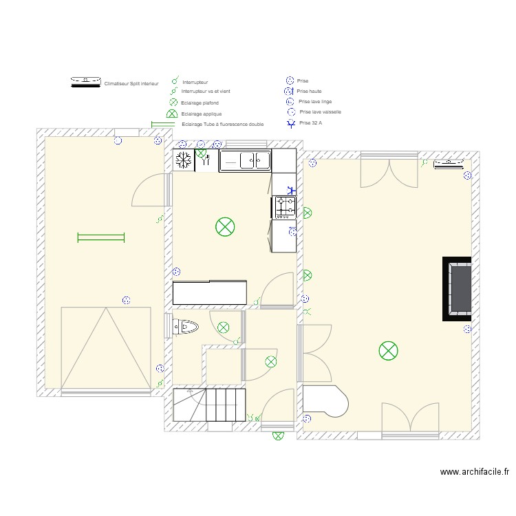 Didier Jean Pierre. Plan de 6 pièces et 66 m2