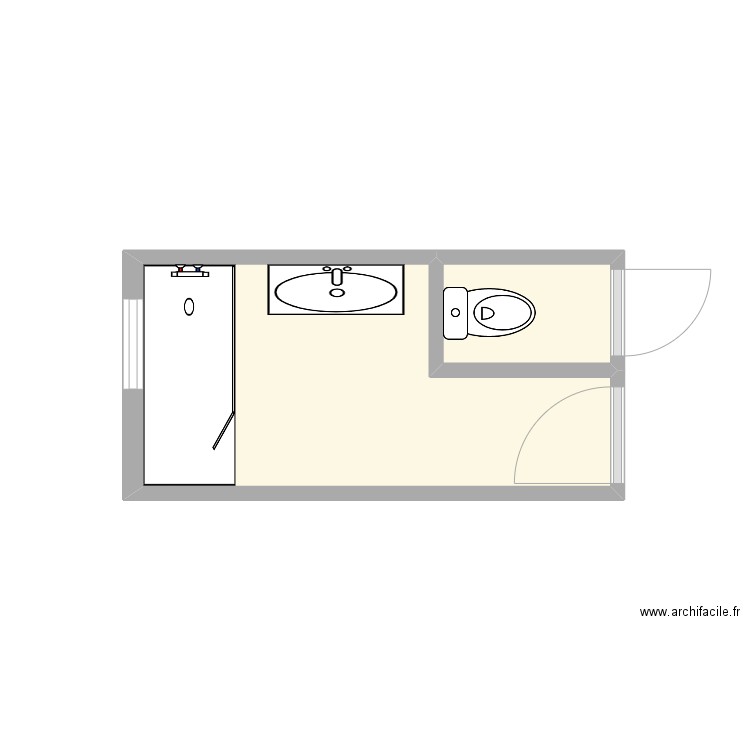 Bessot. Plan de 2 pièces et 6 m2