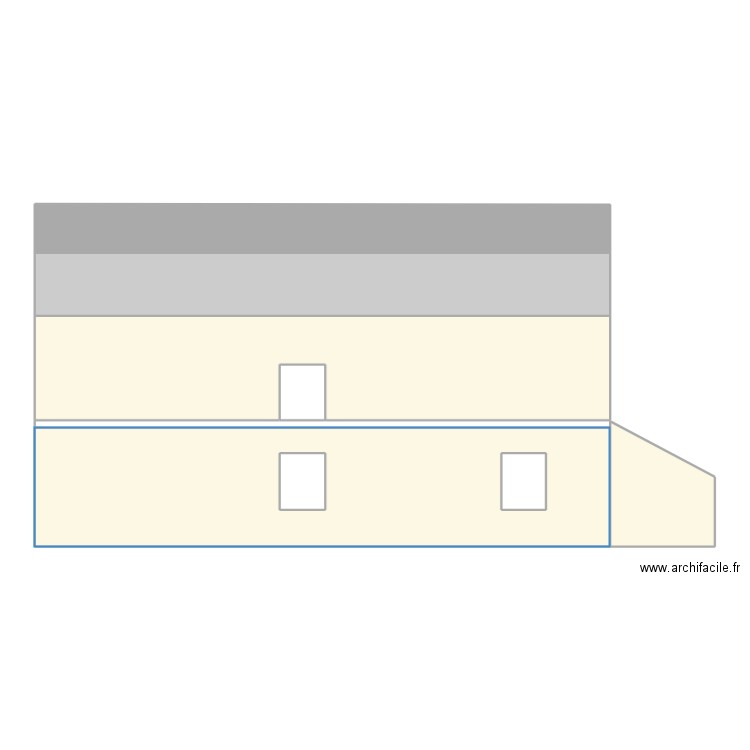 Façade nord. Plan de 8 pièces et 170 m2