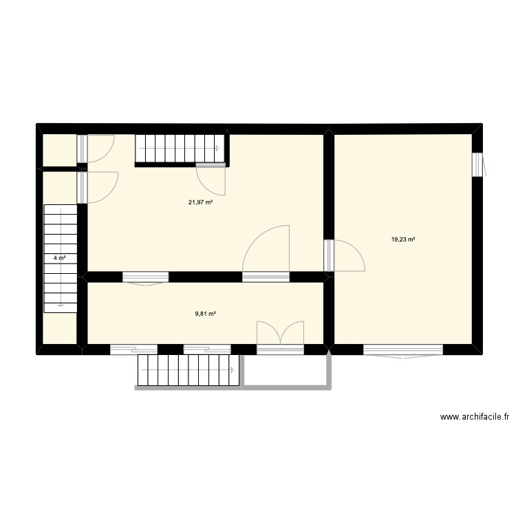 plan nouveau pour mairie. Plan de 4 pièces et 55 m2