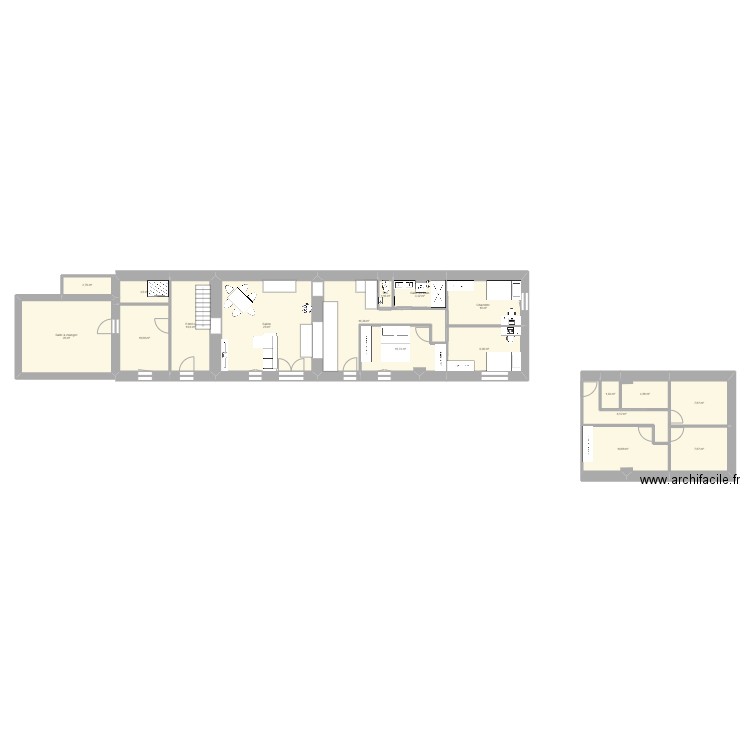 Ferme MkII. Plan de 18 pièces et 163 m2