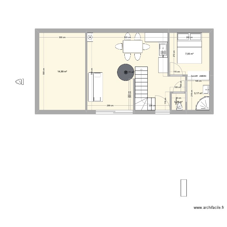 maison 2. Plan de 5 pièces et 53 m2