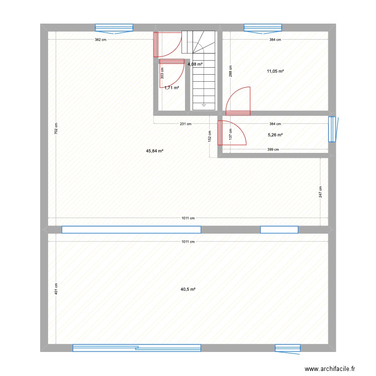 Loyers. Plan de 6 pièces et 108 m2