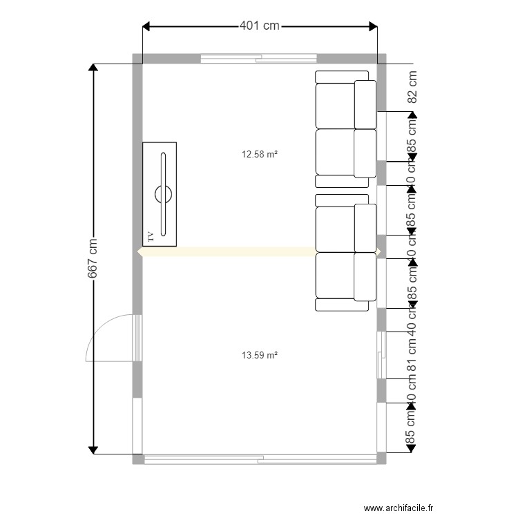 2024-12-19-PLAN SALON BN (2). Plan de 2 pièces et 26 m2