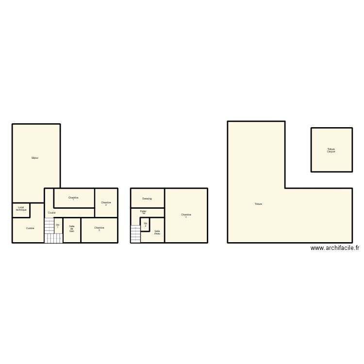 FOUESNANT TACHON. Plan de 15 pièces et 176 m2