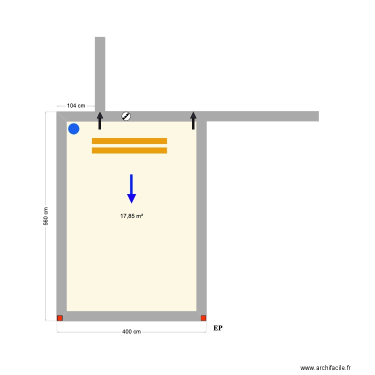 Busschau CASCAIS. Plan de 1 pièce et 18 m2