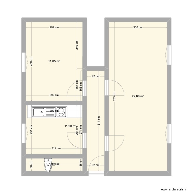 montgeron. Plan de 4 pièces et 49 m2