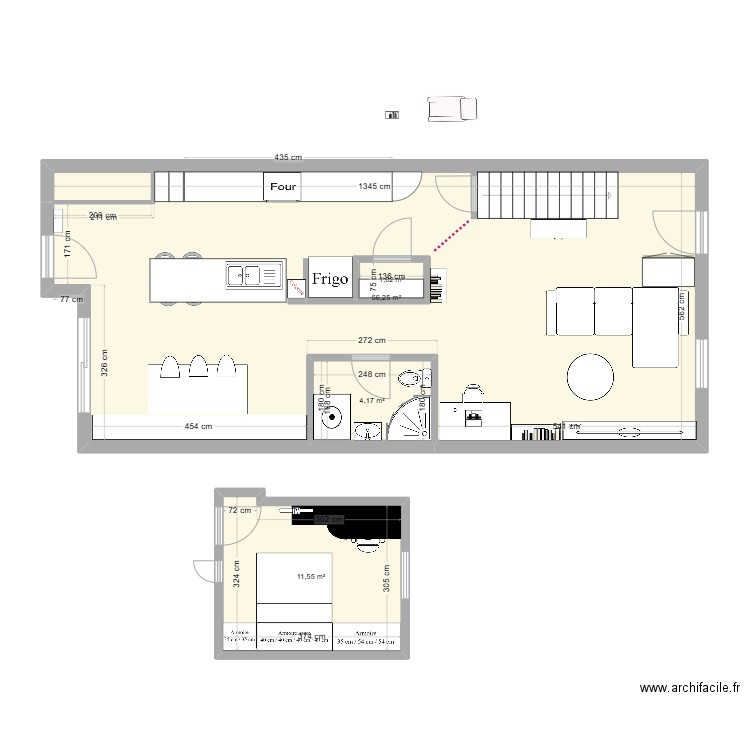 Maison RDC_V2. Plan de 4 pièces et 85 m2