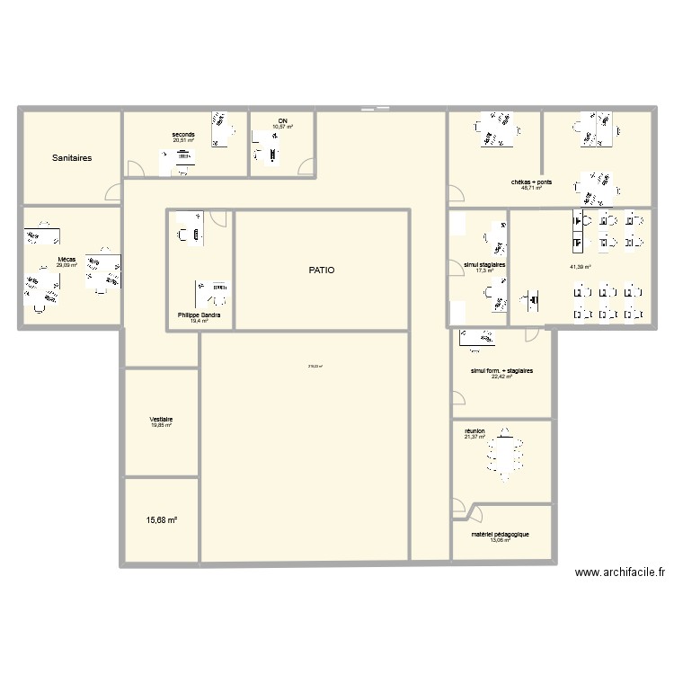 Plan FM Denys 2. Plan de 15 pièces et 573 m2