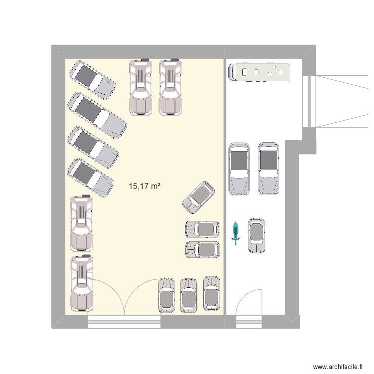 showroom 2.0. Plan de 1 pièce et 15 m2