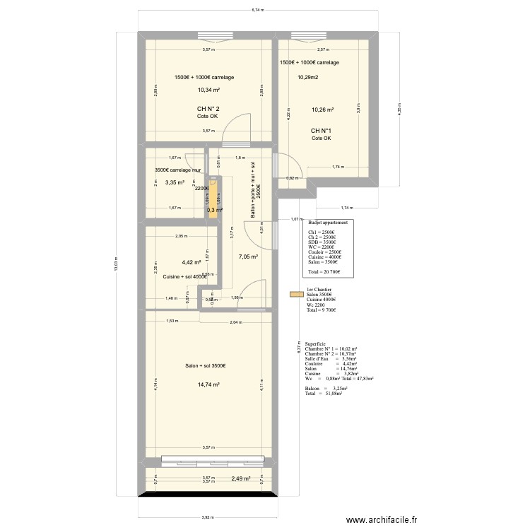 Corine L. Plan de 8 pièces et 53 m2