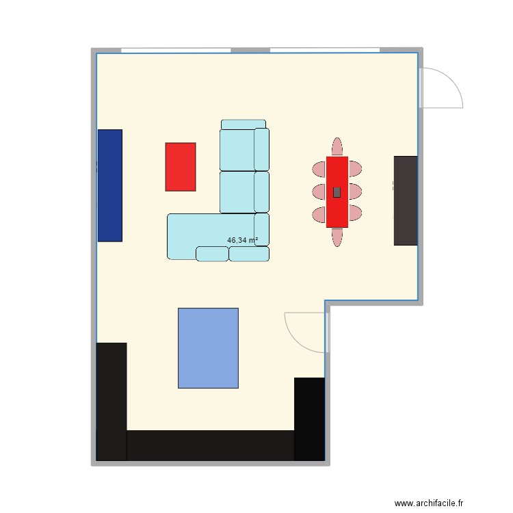 berthen. Plan de 1 pièce et 46 m2