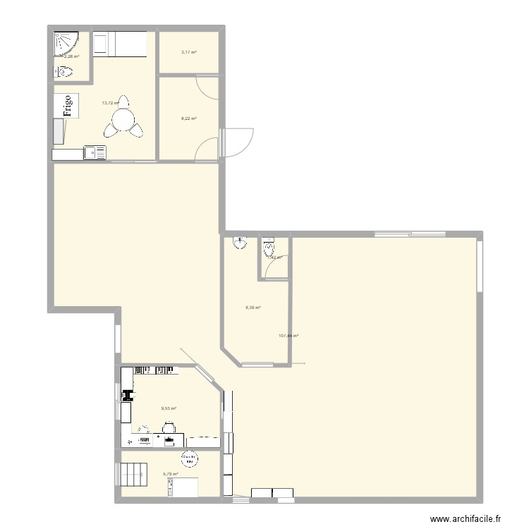 Plan Jess. Plan de 9 pièces et 158 m2