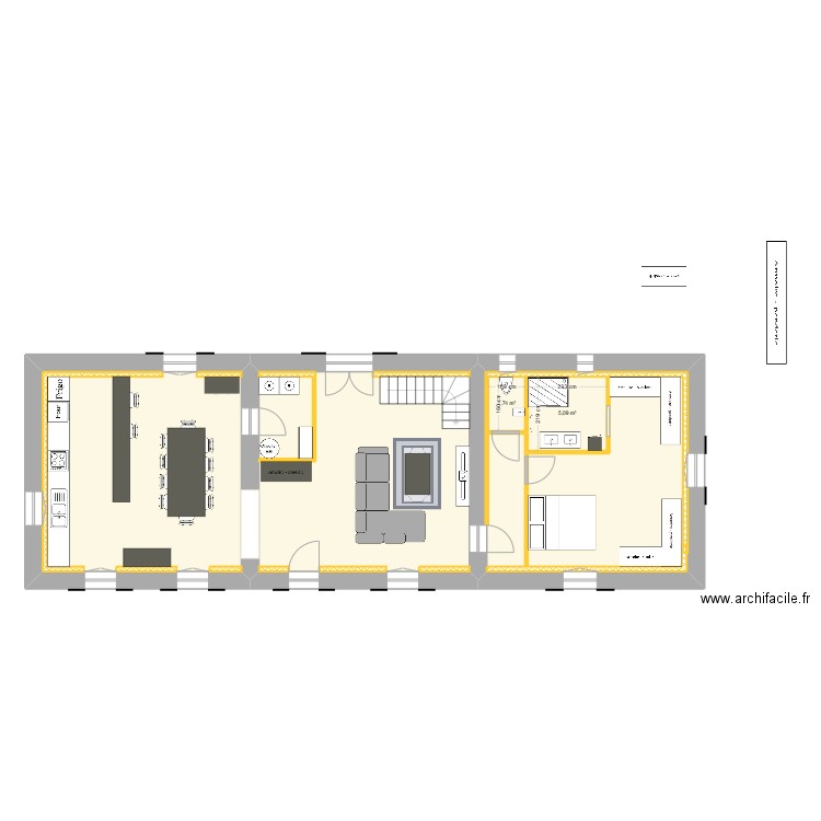 Maison Bouhet. Plan de 9 pièces et 204 m2