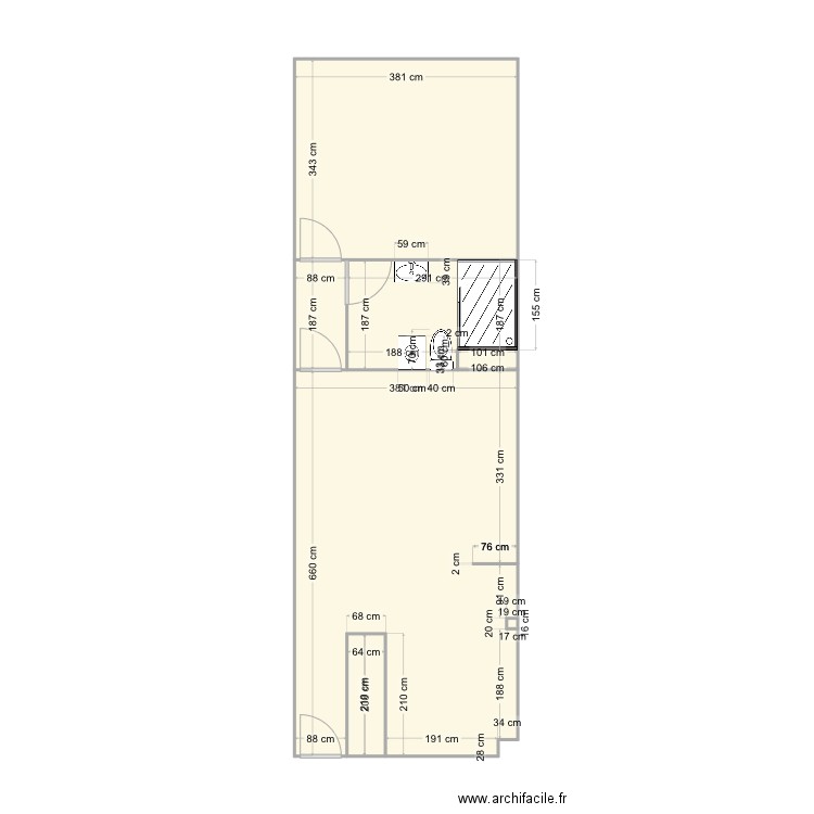 Appartement Clamart. Plan de 6 pièces et 45 m2