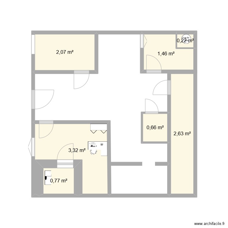 Projet1. Plan de 7 pièces et 11 m2