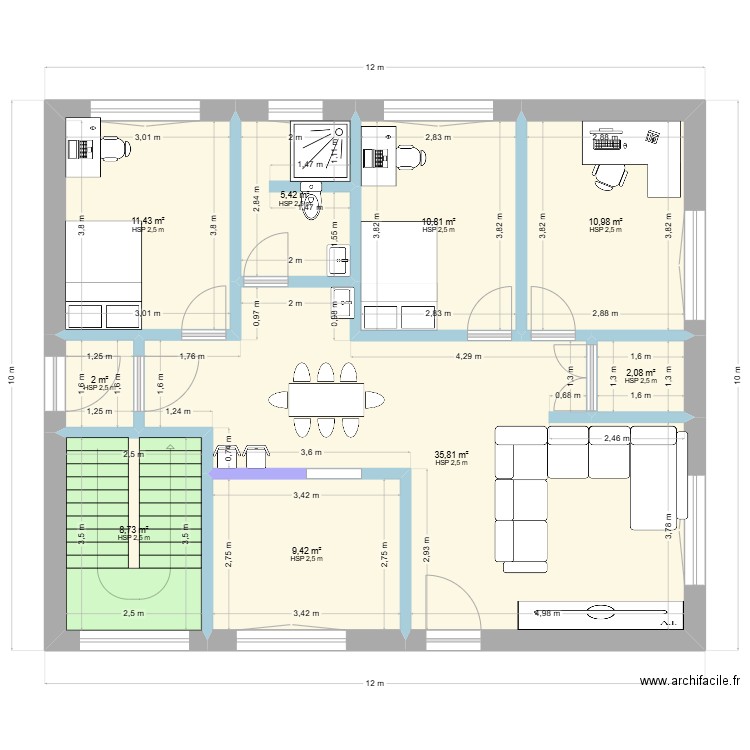 p1-2024-07-26. Plan de 9 pièces et 97 m2