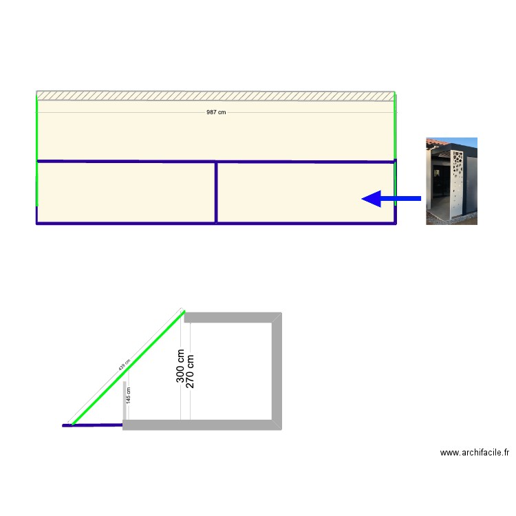 Napier claustra. Plan de 2 pièces et 32 m2