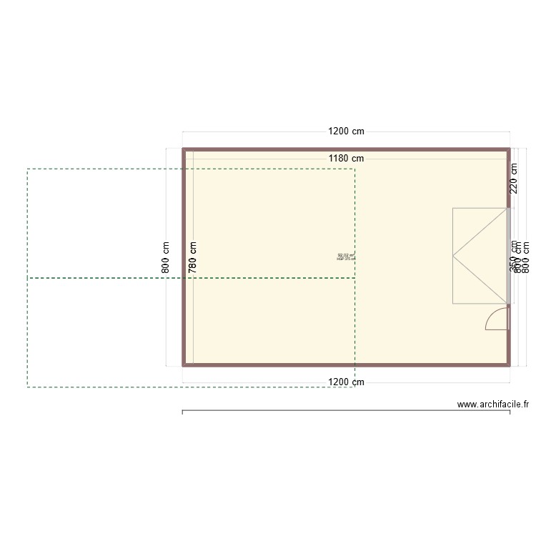 Tunnel de stockage. Plan de 1 pièce et 92 m2