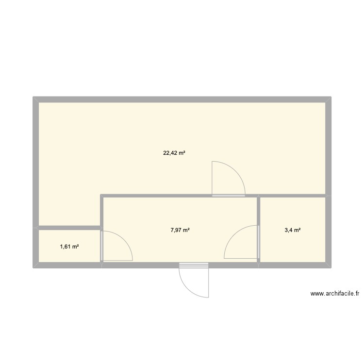 PLAN CABINET. Plan de 4 pièces et 35 m2