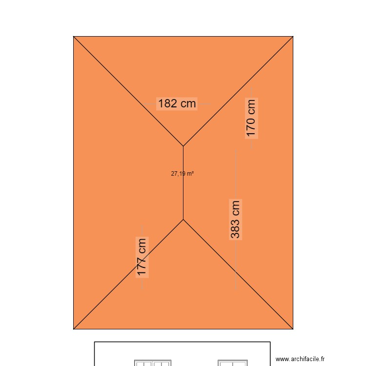 pierrevert. Plan de 1 pièce et 27 m2