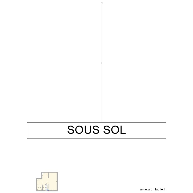 Sous sol. Plan de 2 pièces et 63 m2