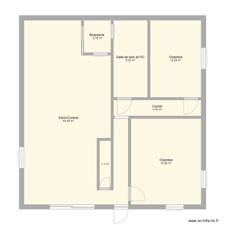 plan maison du bas  . Plan de 7 pièces et 97 m2