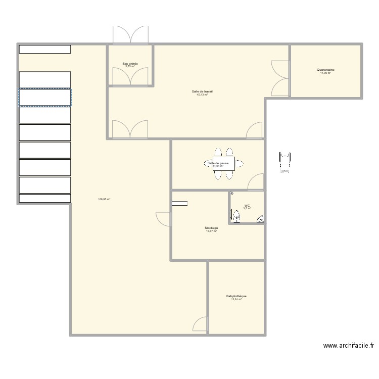 Réserves La Chatre. Plan de 8 pièces et 220 m2