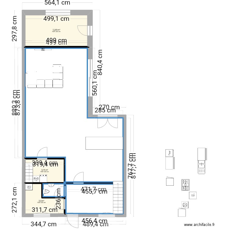 maison plan 2. Plan de 5 pièces et 98 m2