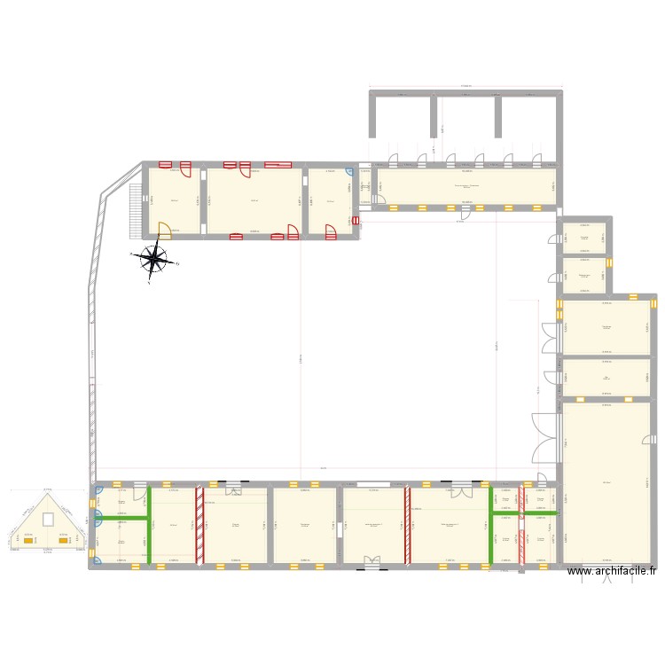 Lieu de réception -VIERGE. Plan de 21 pièces et 658 m2