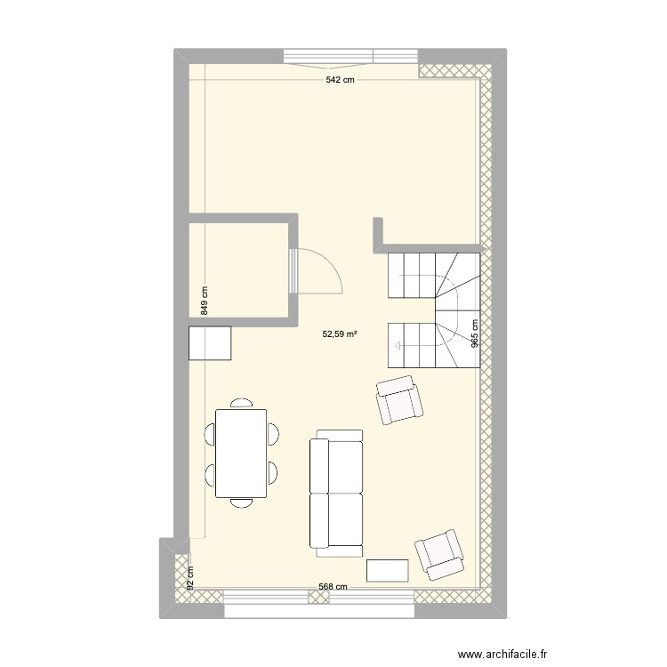 Pantin. Plan de 1 pièce et 53 m2