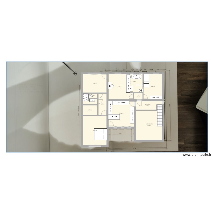 étage 1 version 0824 2. Plan de 13 pièces et 118 m2