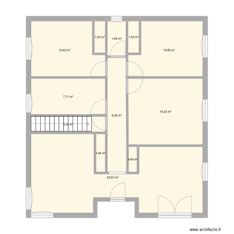 Plan d’orgon étage. Plan de 12 pièces et 88 m2