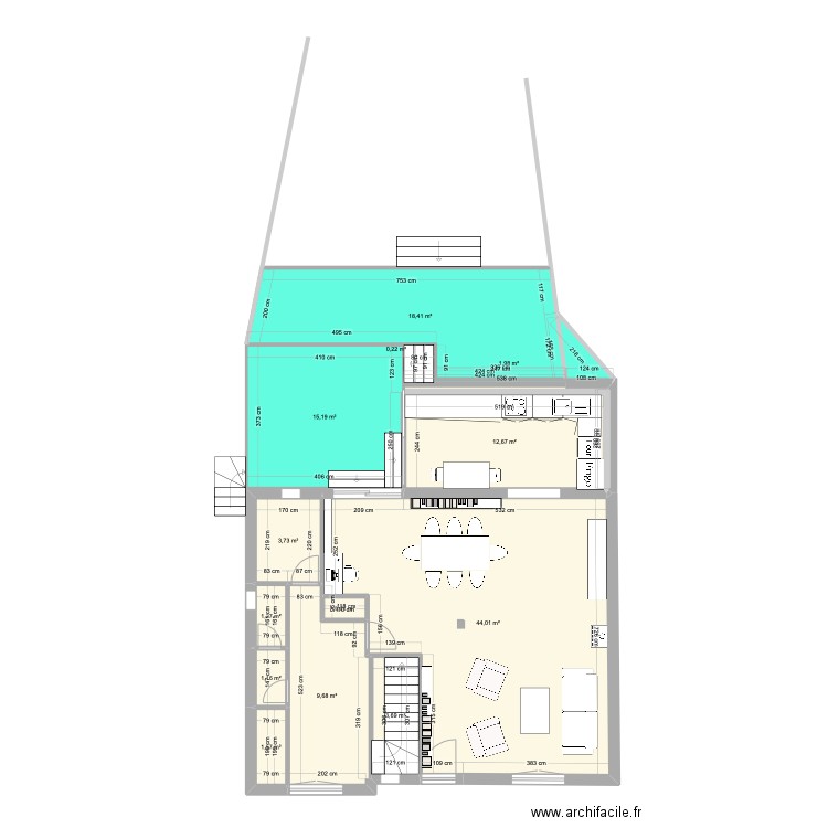 ST Pierre Modif Fev. Plan de 13 pièces et 114 m2