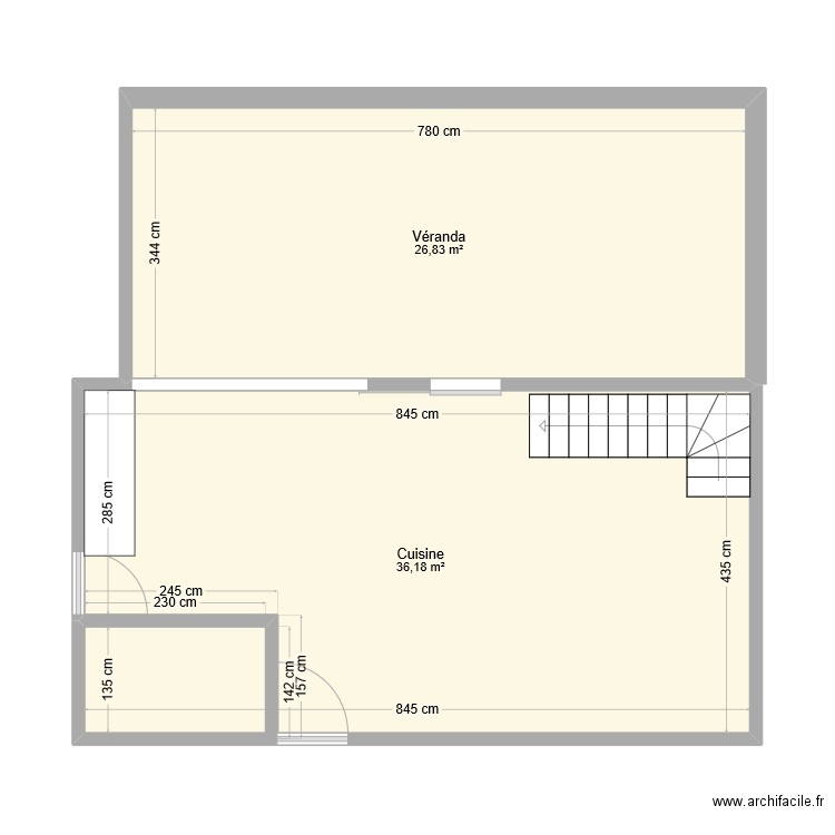 projetx. Plan de 2 pièces et 63 m2