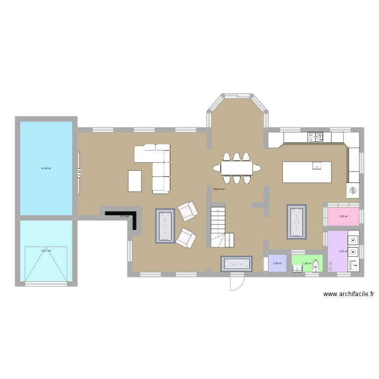 cottage suite 2. Plan de 8 pièces et 145 m2