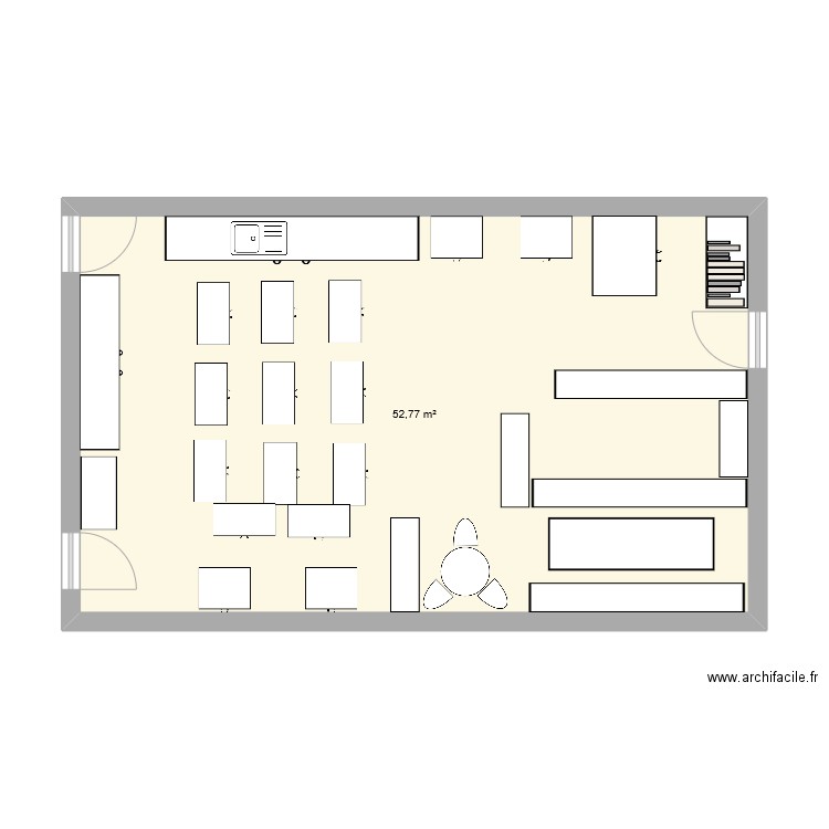 Salle GSCP 2024. Plan de 1 pièce et 53 m2