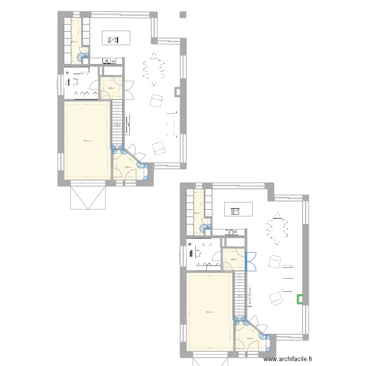 céline et nico. Plan de 10 pièces et 96 m2