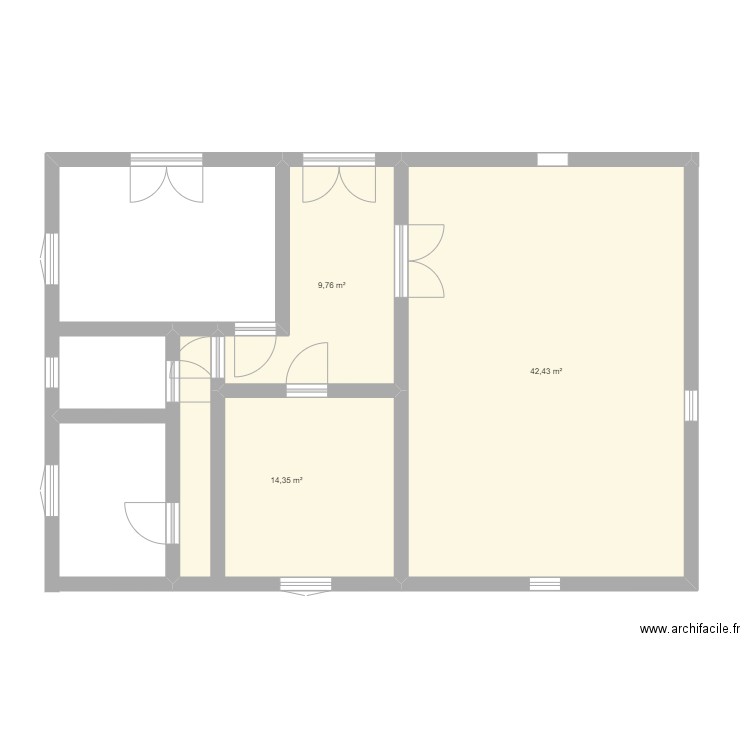 Plan Mwafaka Nantsi GTE 1. Plan de 3 pièces et 67 m2