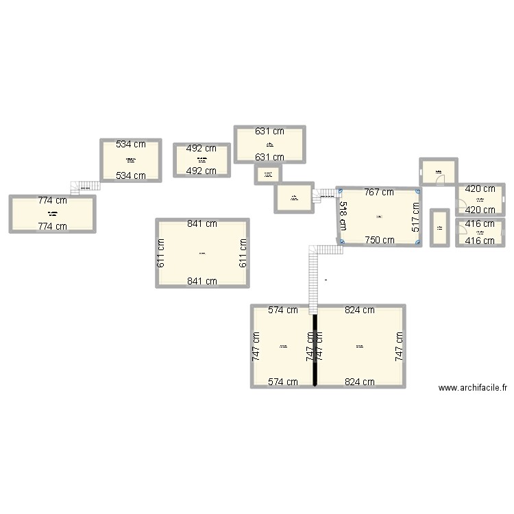 NEW HOUSE . Plan de 14 pièces et 314 m2