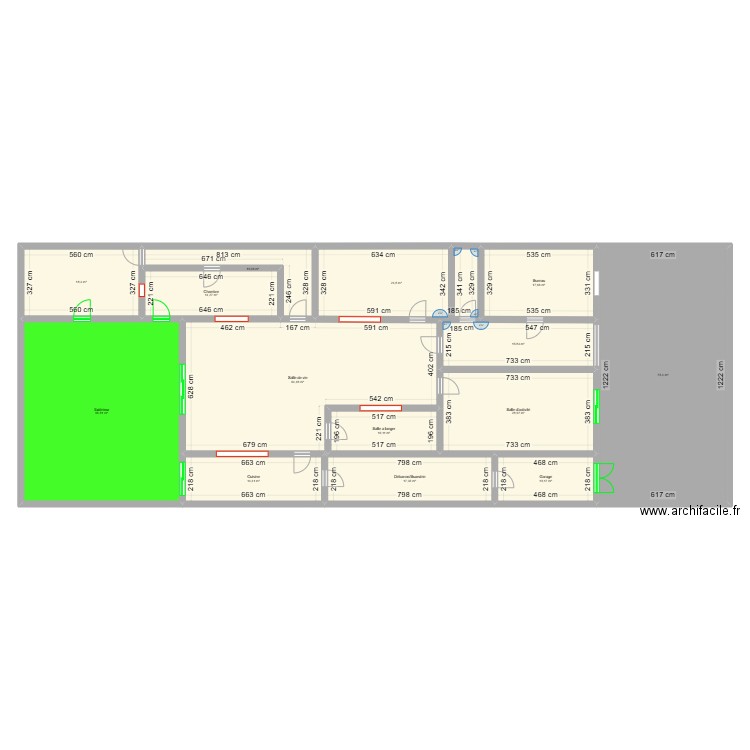 Micro crèche 2. Plan de 14 pièces et 387 m2