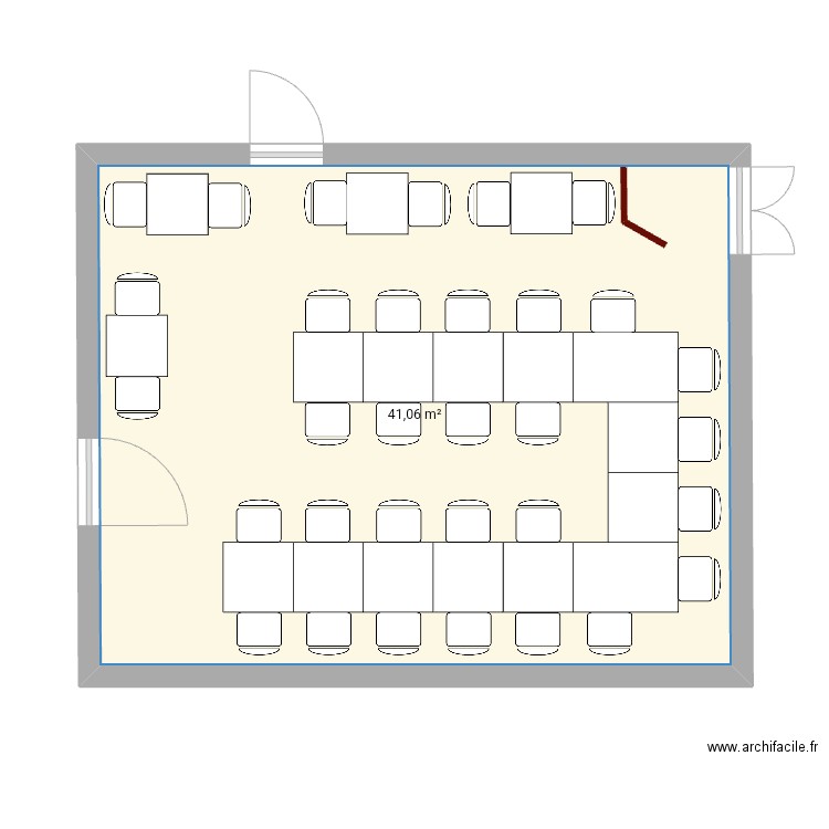 Salle à  manger  La Table Régordane . Plan de 1 pièce et 41 m2